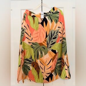 LOFT Vibrant Leaf Pattern Skirt